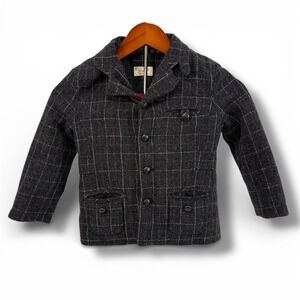 Original Penguin‎ Wool Coat Toddler 4T Plaid Lined Gray Church Dress